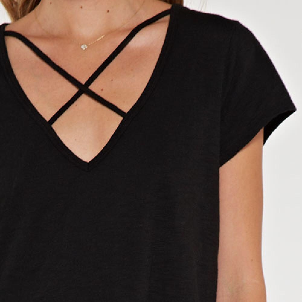 Short Sleeve Criss Cross Top - Picture 2 of 4